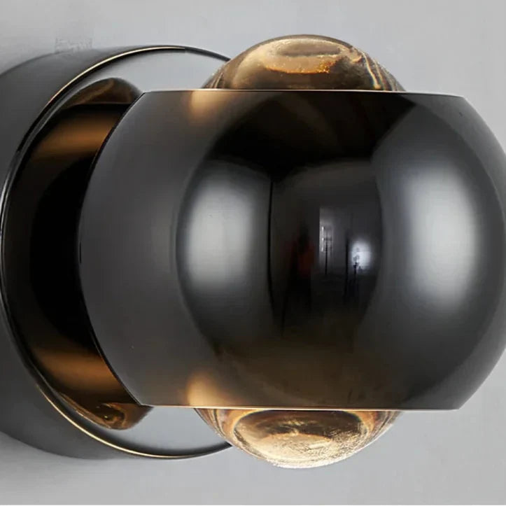 360° Adjustable Black LED Wall Light – Spherical Rotating Design