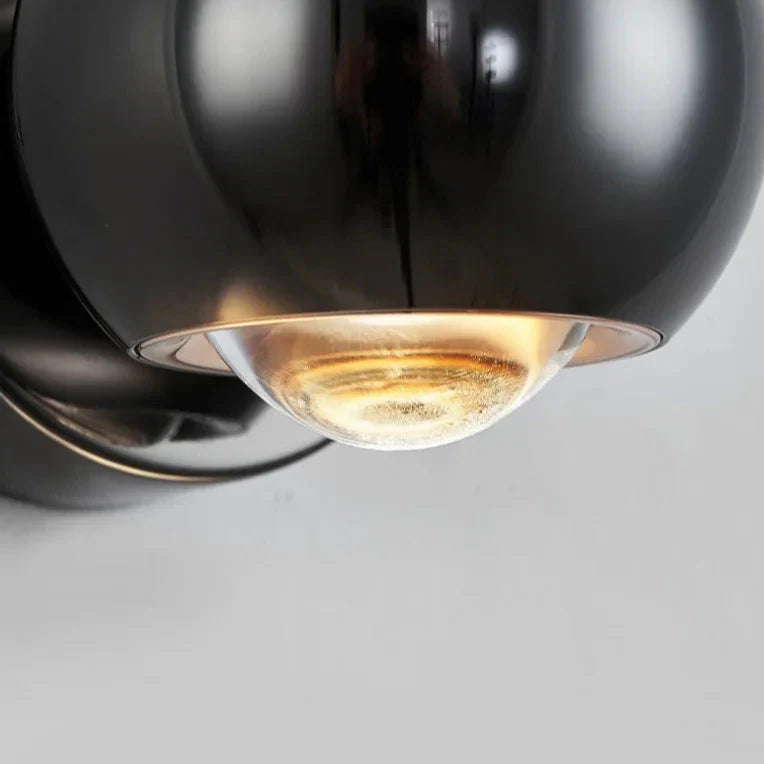 360° Adjustable Black LED Wall Light – Spherical Rotating Design