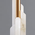 Cylindrical Fabric Shade Table Lamp in Alabaster Finish