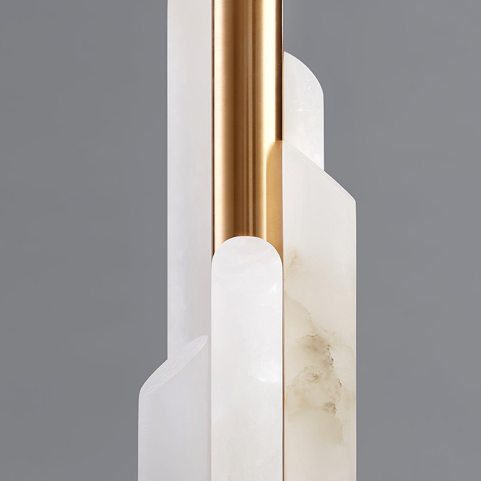 Cylindrical Fabric Shade Table Lamp in Alabaster Finish