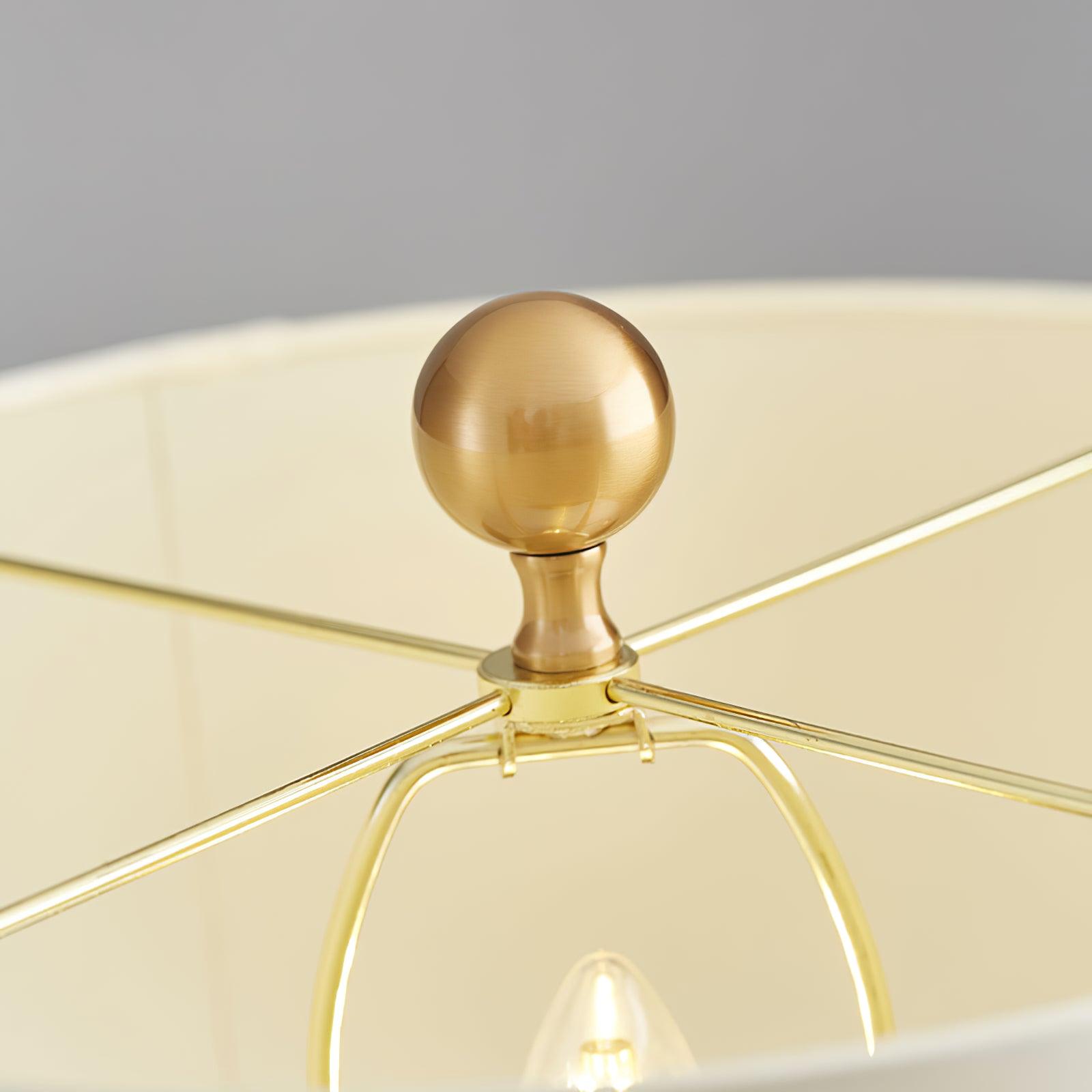 Cylindrical Fabric Shade Table Lamp in Alabaster Finish