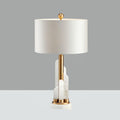Cylindrical Fabric Shade Table Lamp in Alabaster Finish