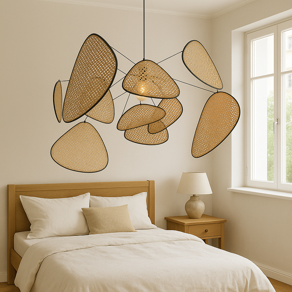 Handcrafted Pendant Light in Organic Rattan Design