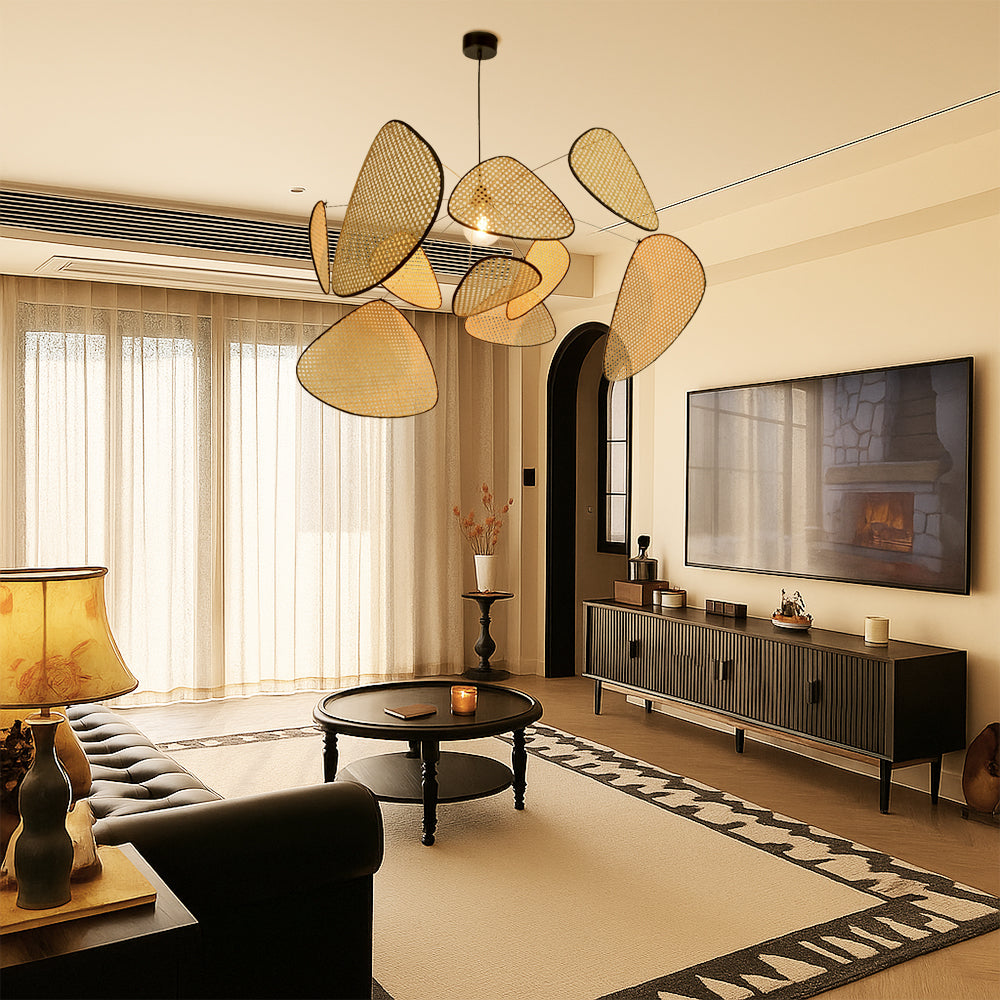 Handcrafted Pendant Light in Organic Rattan Design