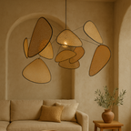 Handcrafted Pendant Light in Organic Rattan Design