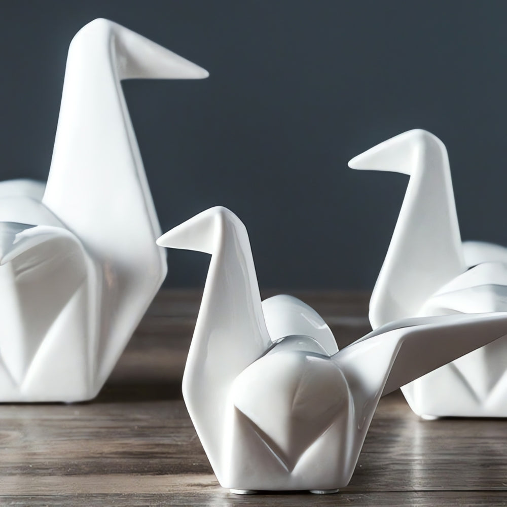 Minimalist Ceramic Bird Figure - Elegant Home Décor Accent
