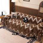 Chenille Sofa Slipcover - Chevron Design, Suitable for Pets