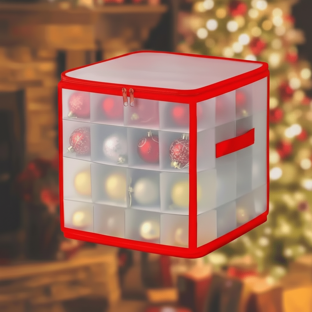 Clear Plastic Organizer for Storing Christmas Decoration Ornaments