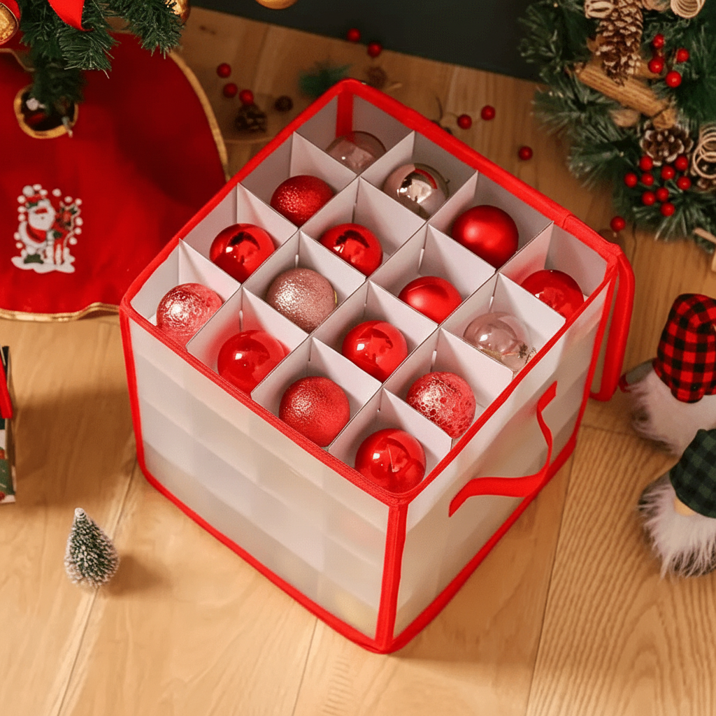 Clear Plastic Organizer for Storing Christmas Decoration Ornaments