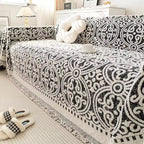 Vintage Style Jacquard Sofa Protector - Soft Microfiber Fabric