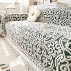Vintage Style Jacquard Sofa Protector - Soft Microfiber Fabric