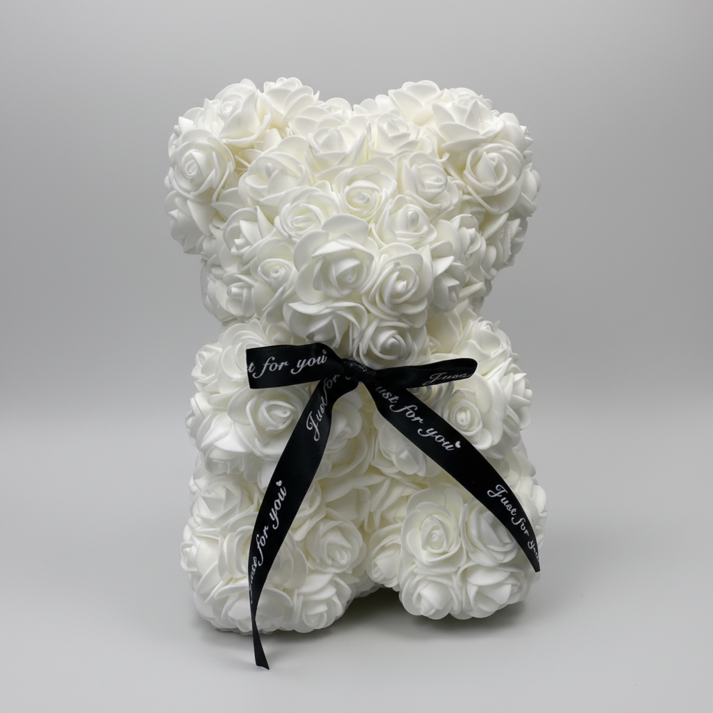 Artificial Flower Teddy Bear - Rose Gift for Mother's Day Decoration