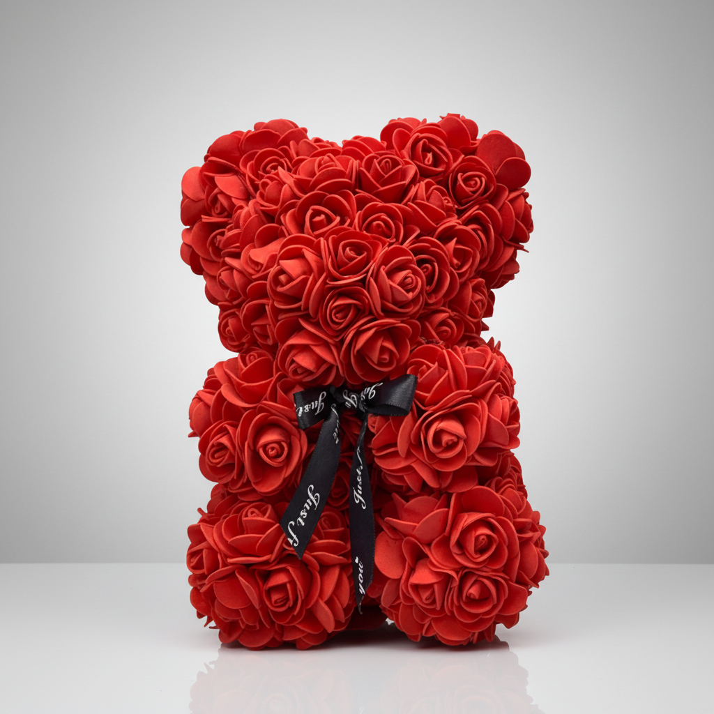 Artificial Flower Teddy Bear - Rose Gift for Mother's Day Decoration