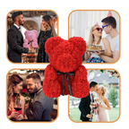 Artificial Flower Teddy Bear - Rose Gift for Mother's Day Decoration