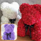 Artificial Flower Teddy Bear - Rose Gift for Mother's Day Decoration