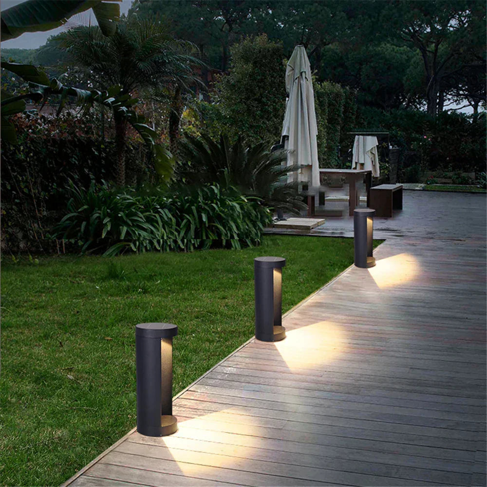 Garden Pathway Lighting - Black LED Outdoor Bollard Fixture