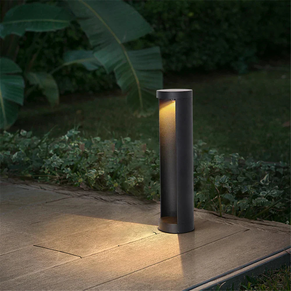 Garden Pathway Lighting - Black LED Outdoor Bollard Fixture