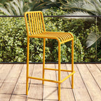 Minimalist Armless Bar Stool for Outdoor Use – Iron Frame for Patio and Garden
