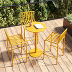 Minimalist Armless Bar Stool for Outdoor Use – Iron Frame for Patio and Garden