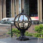Garden and Landscape Lighting – Retro Copper and Glass Globe Pillar Lights
