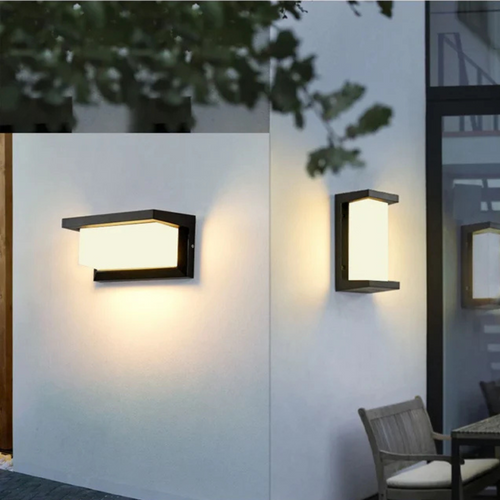 Black Wall-Mounted Outdoor Light with Motion Detection Sensor