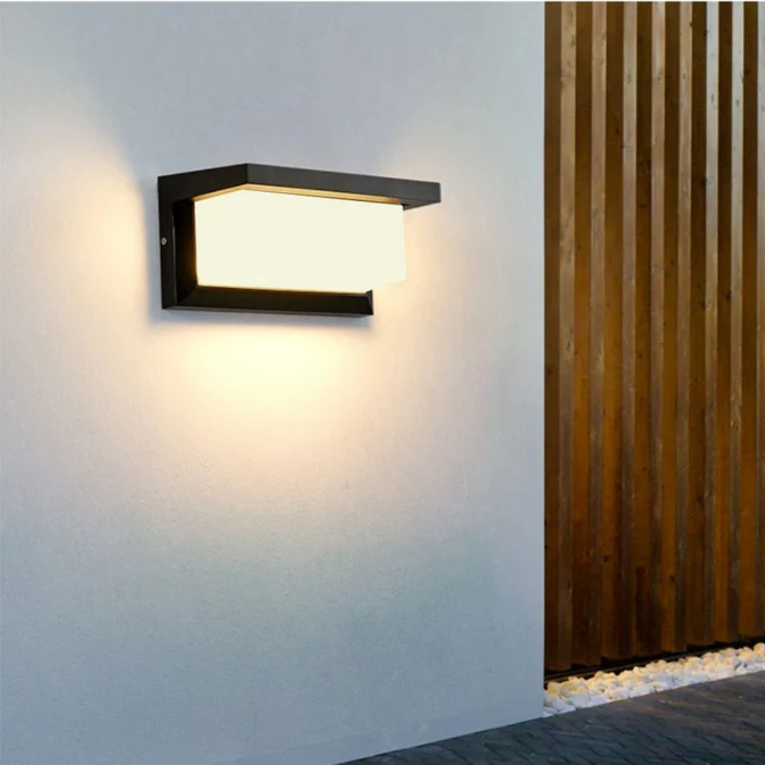 Black Wall-Mounted Outdoor Light with Motion Detection Sensor