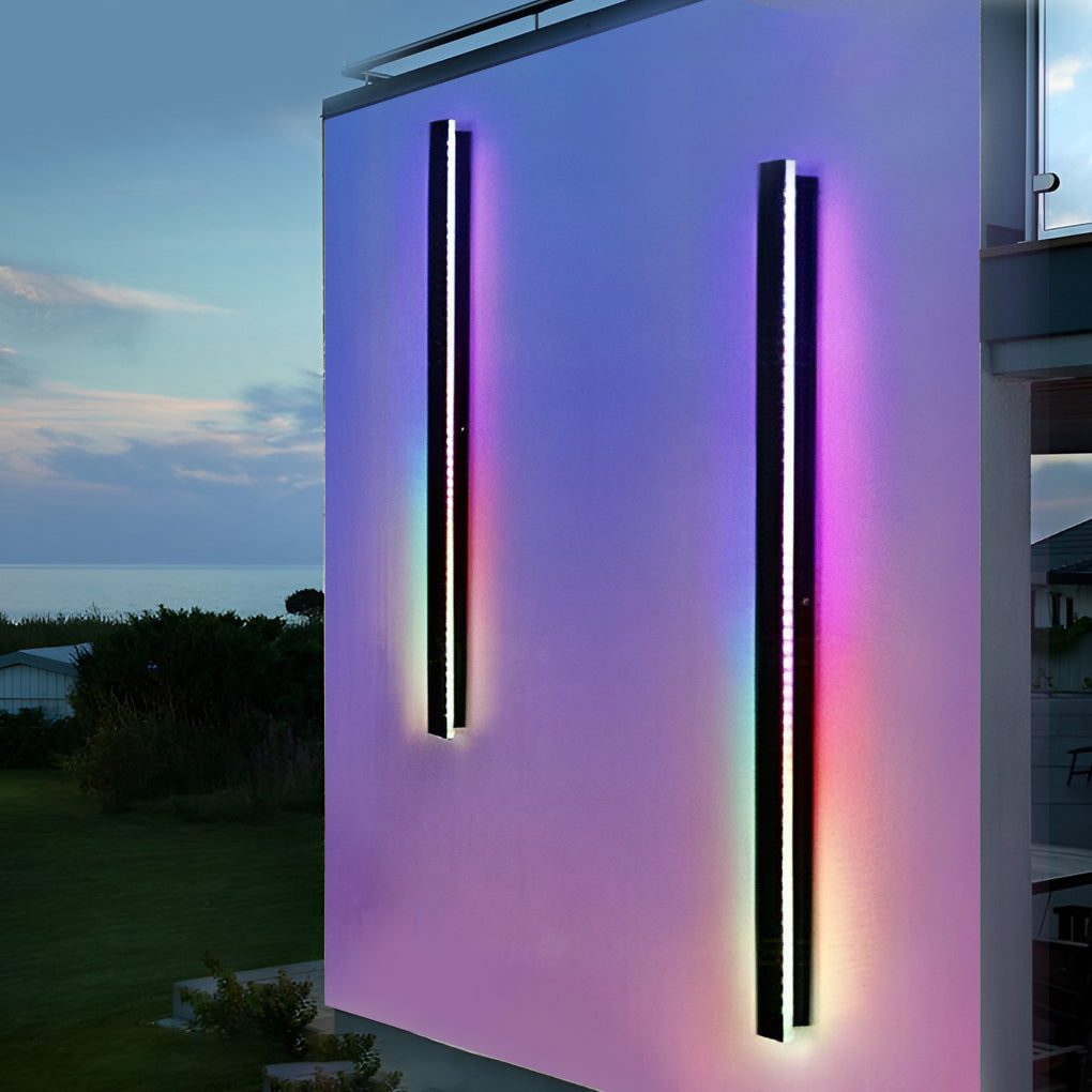 Modern Adjustable Color LED Sconce – Black Outdoor Wall Light, IP65 Rated