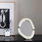 Curved Elegance Wooden Wall Mirror