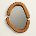 Curved Elegance Wooden Wall Mirror