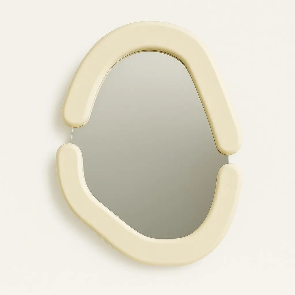 Curved Elegance Wooden Wall Mirror