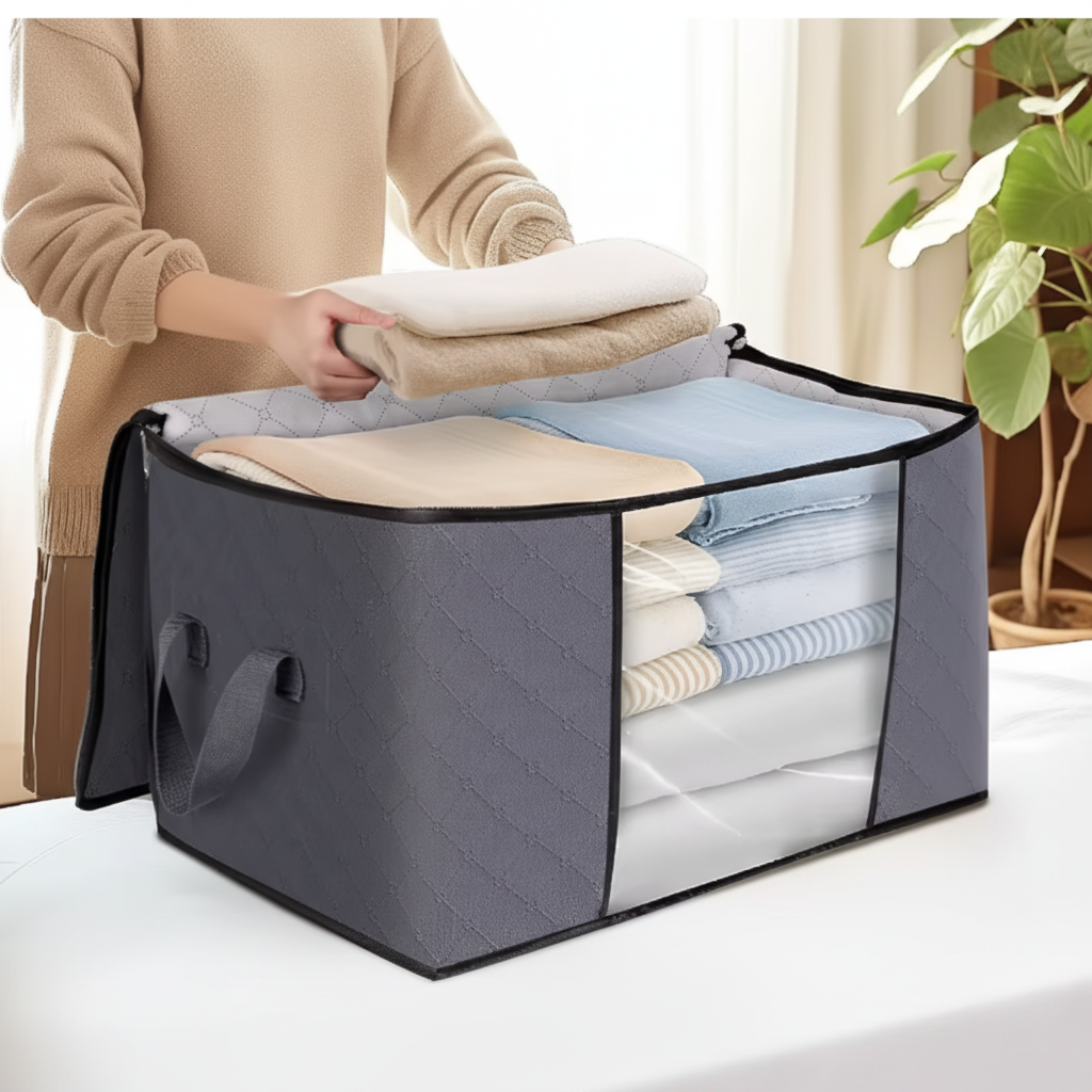 Foldable Fabric Storage Bags for Organizing Large Clothing Items