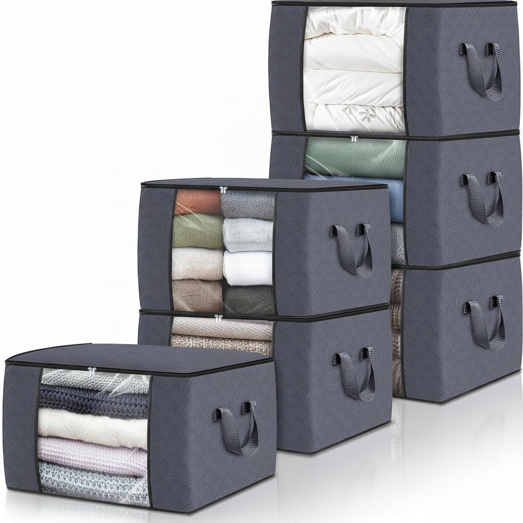 Foldable Fabric Storage Bags for Organizing Large Clothing Items