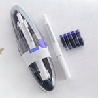 Retractable Fountain Pen with Refillable Stainless Steel Ink