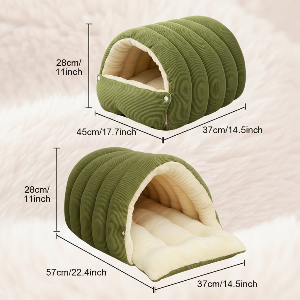 Cozy Indoor Cat Cave Bed - Soft Plush Warm Sleeping House