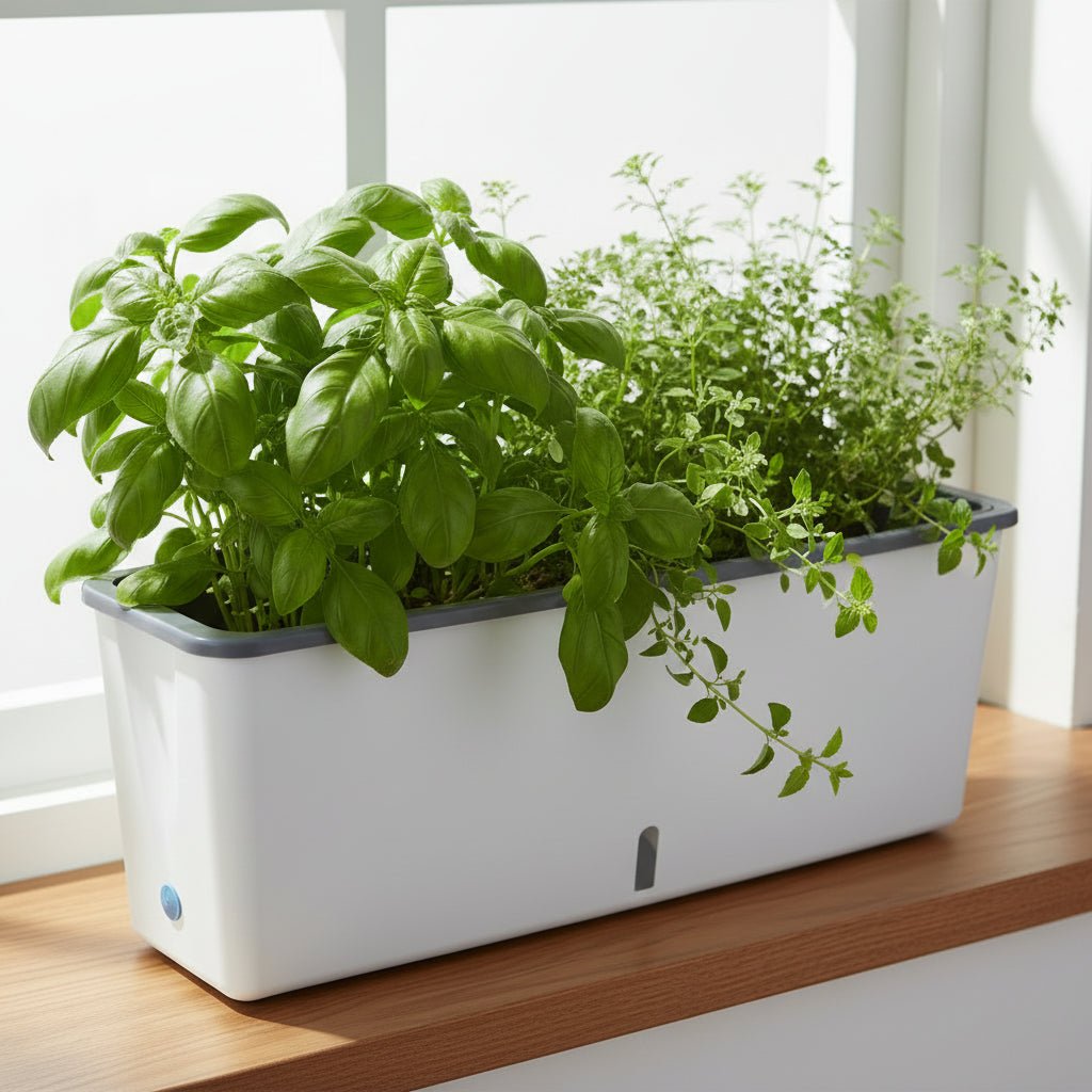 Self-Watering Planter Box for Indoor Herbs – Green Garden System