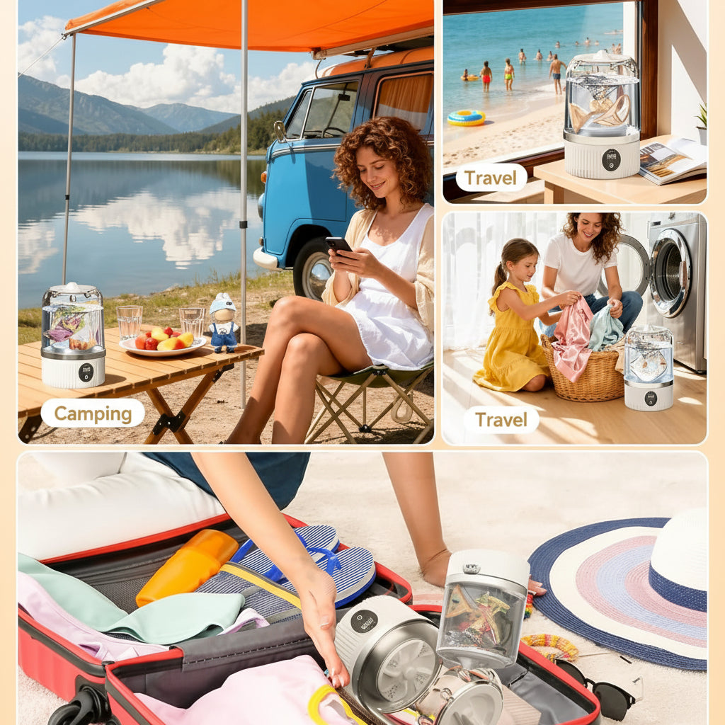 Mini Compact USB Washing Machine for Portable Laundry Cleaning