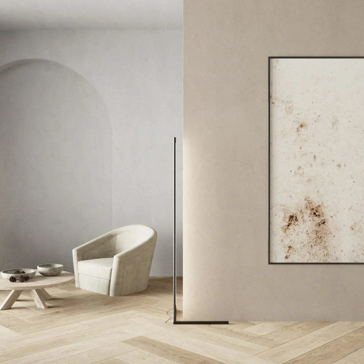 Corner Floor Lamp with Smart Ambient LED Lighting