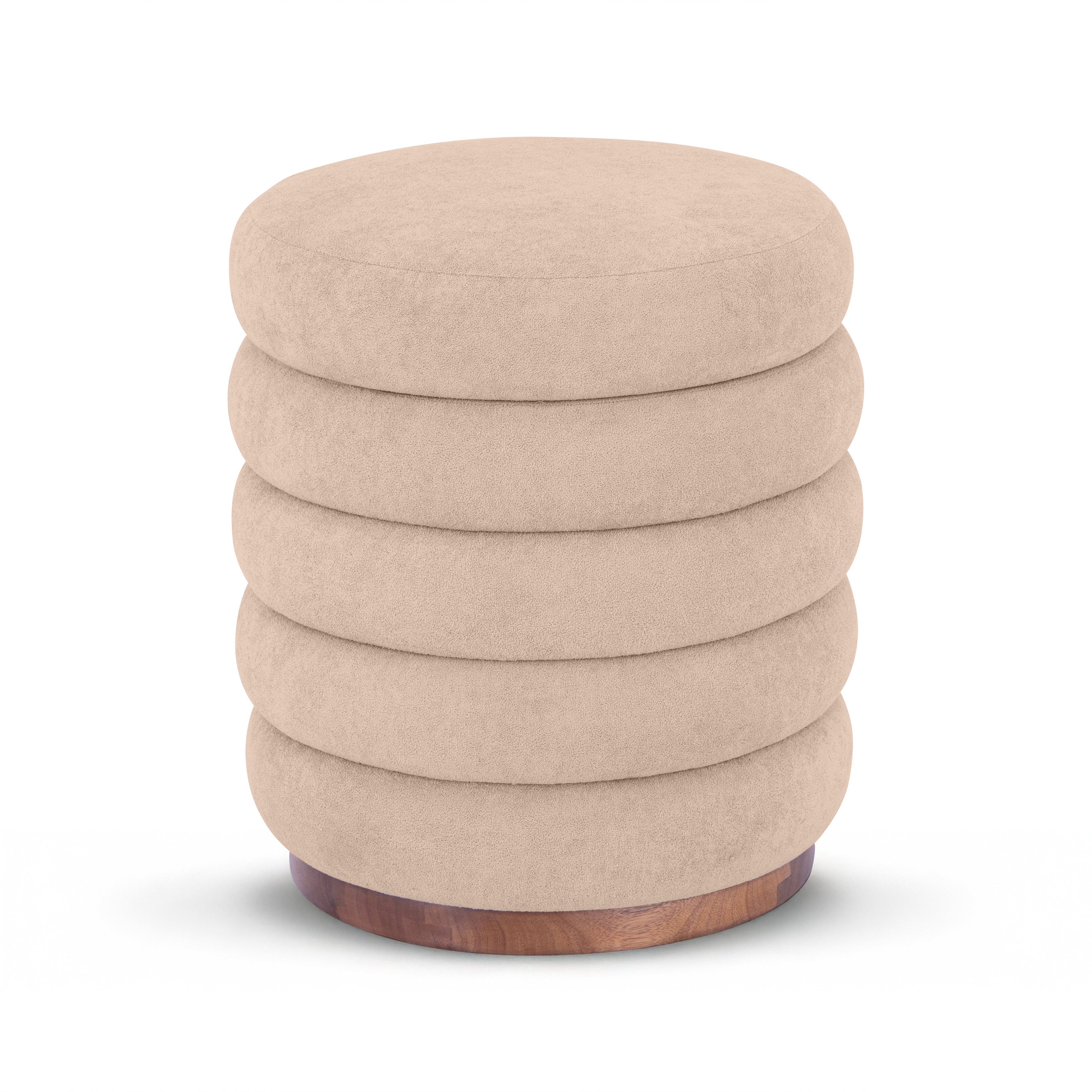Elegant Sand Paisley Ottoman – Hidden Storage for Footrest and Extra Seating