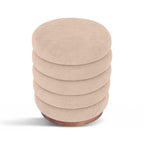 Elegant Sand Paisley Ottoman – Hidden Storage for Footrest and Extra Seating