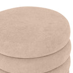 Elegant Sand Paisley Ottoman – Hidden Storage for Footrest and Extra Seating