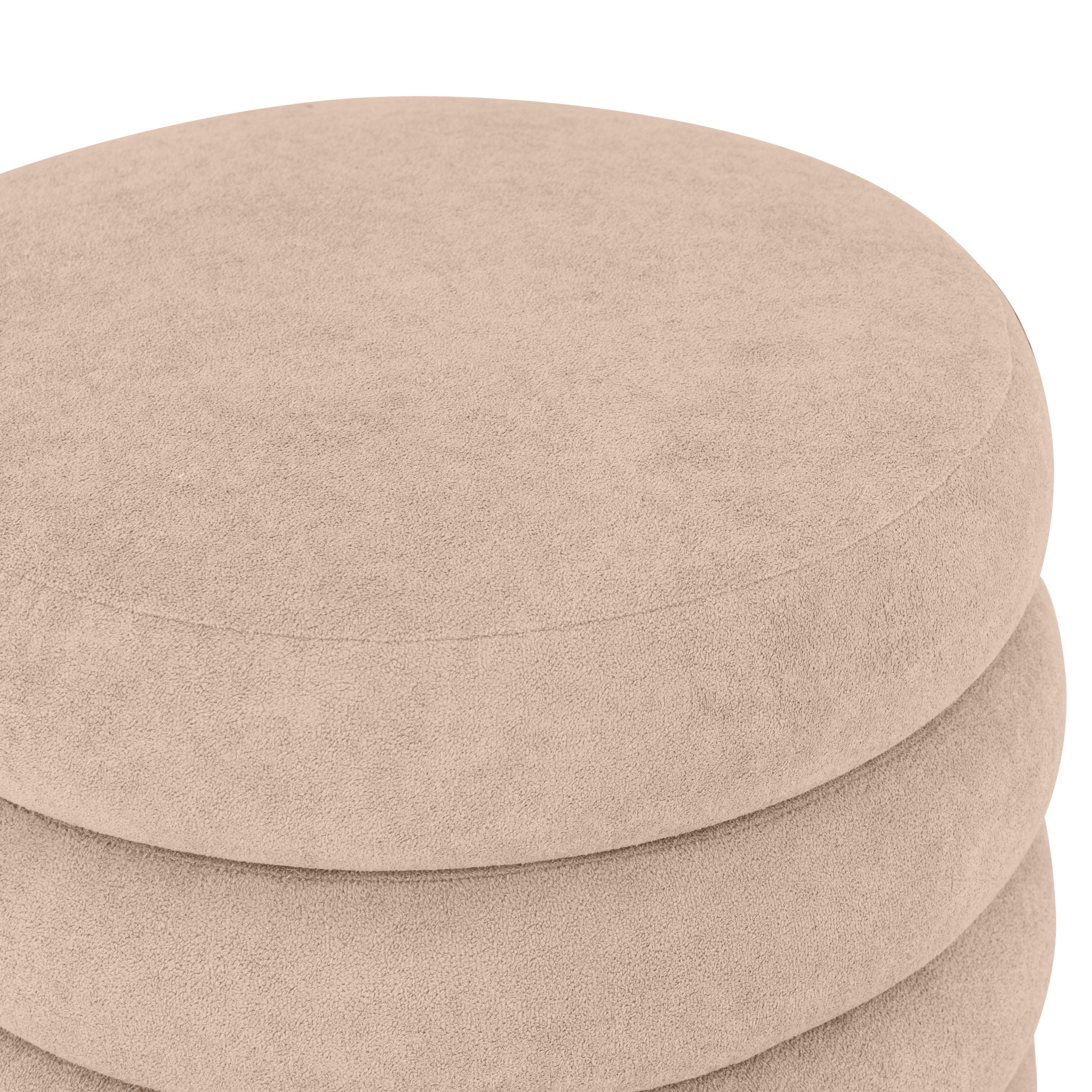 Elegant Sand Paisley Ottoman – Hidden Storage for Footrest and Extra Seating