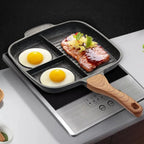 Versatile Triple-Compartment Nonstick Cooking Pan