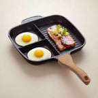 Versatile Triple-Compartment Nonstick Cooking Pan