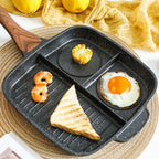 Versatile Triple-Compartment Nonstick Cooking Pan