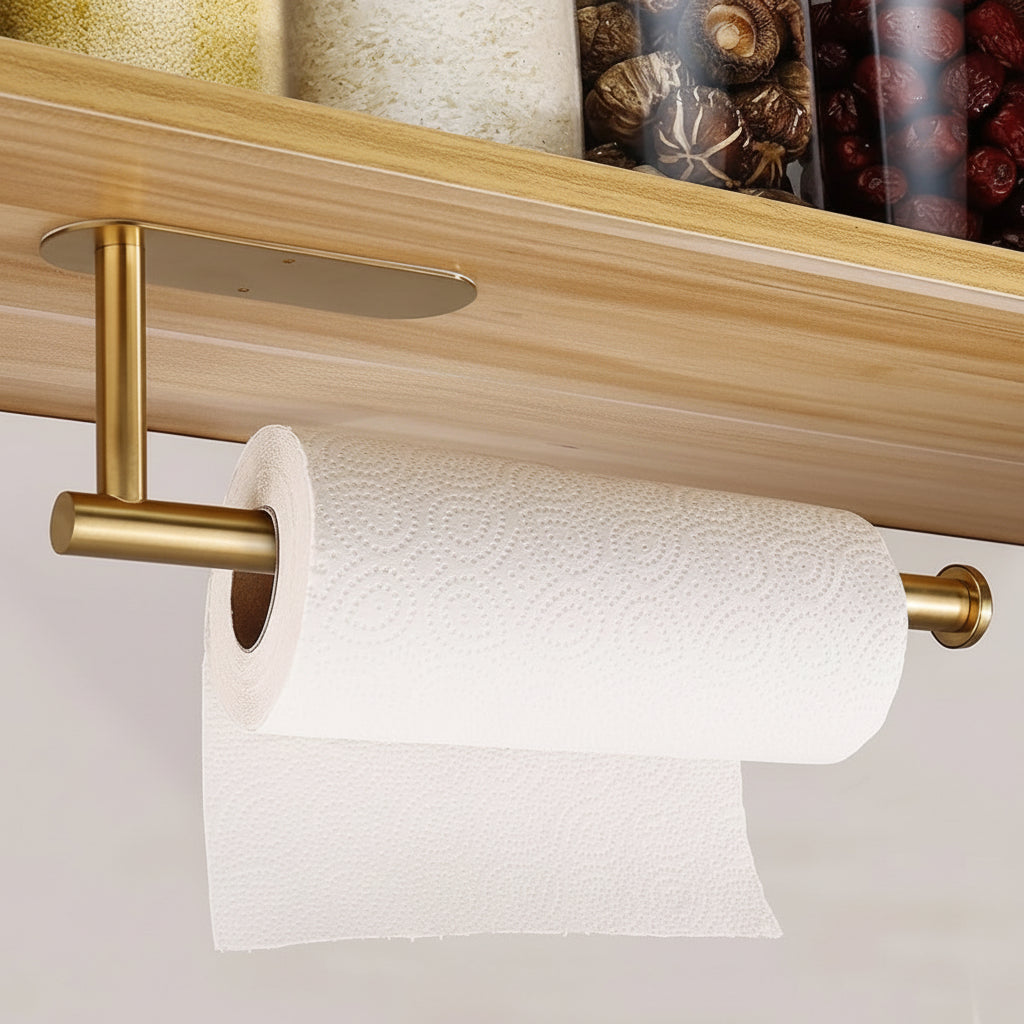 Under-Cabinet Paper Towel Dispenser in Black Stainless Steel