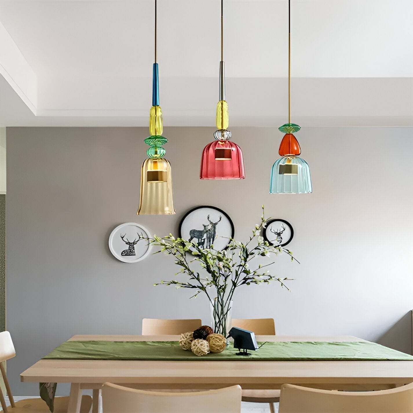 Bell Shade Glass Pendant Light in Pastel Colors