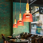 Bell Shade Glass Pendant Light in Pastel Colors