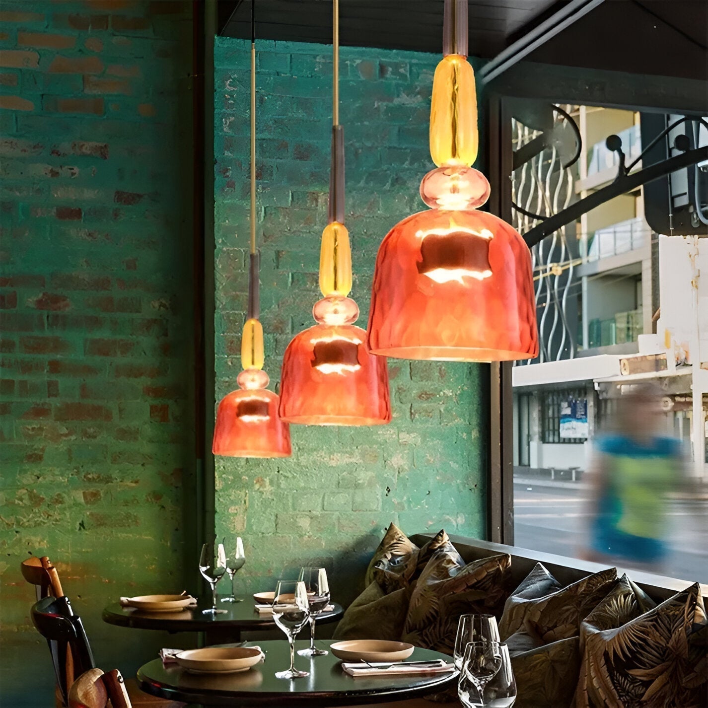 Bell Shade Glass Pendant Light in Pastel Colors