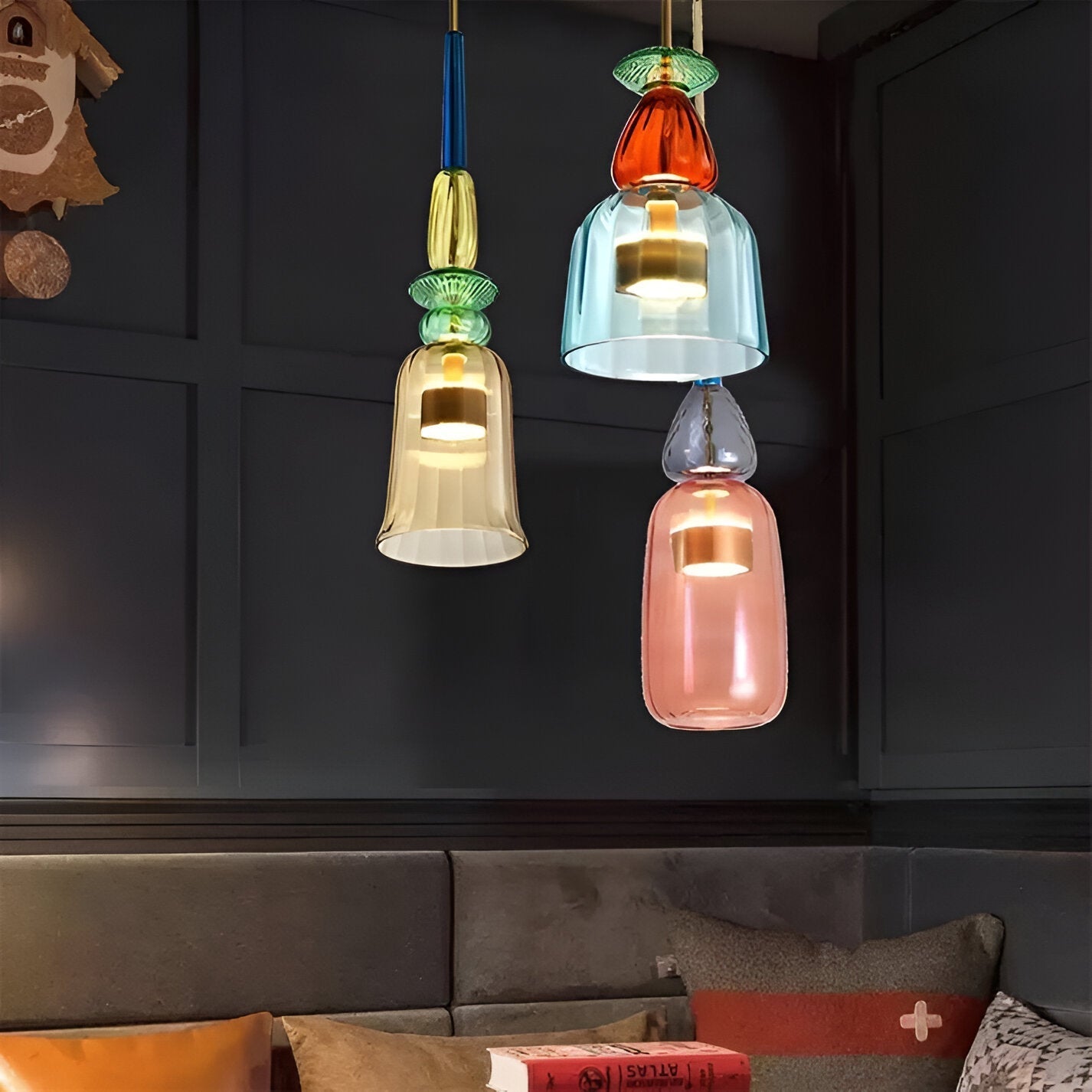 Bell Shade Glass Pendant Light in Pastel Colors