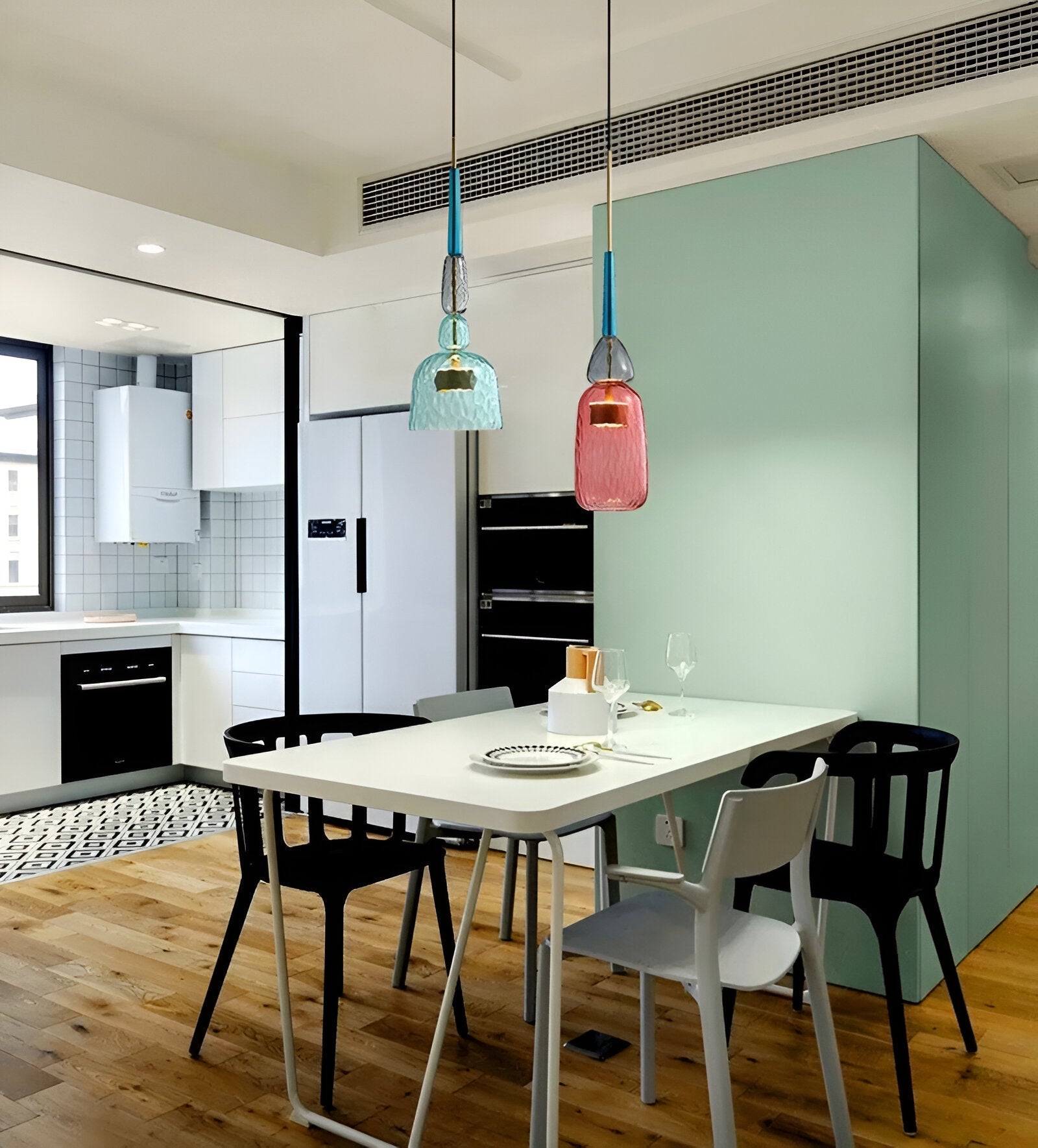 Bell Shade Glass Pendant Light in Pastel Colors